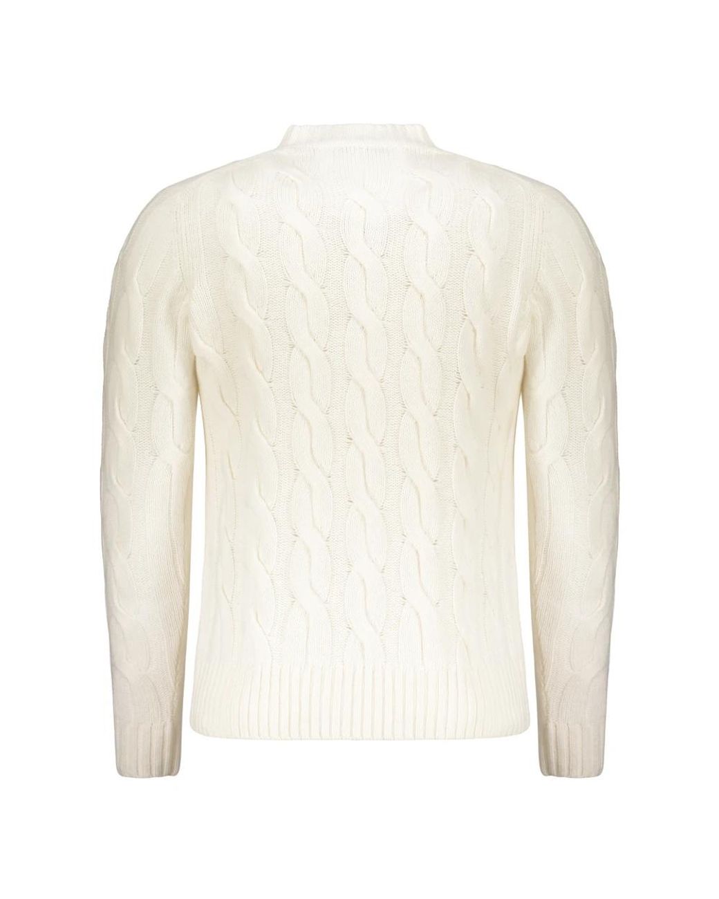 Moorer White Round-Neck Knitwear for men