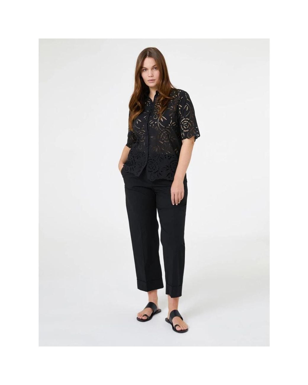 Elena Miro Black Cropped Trousers