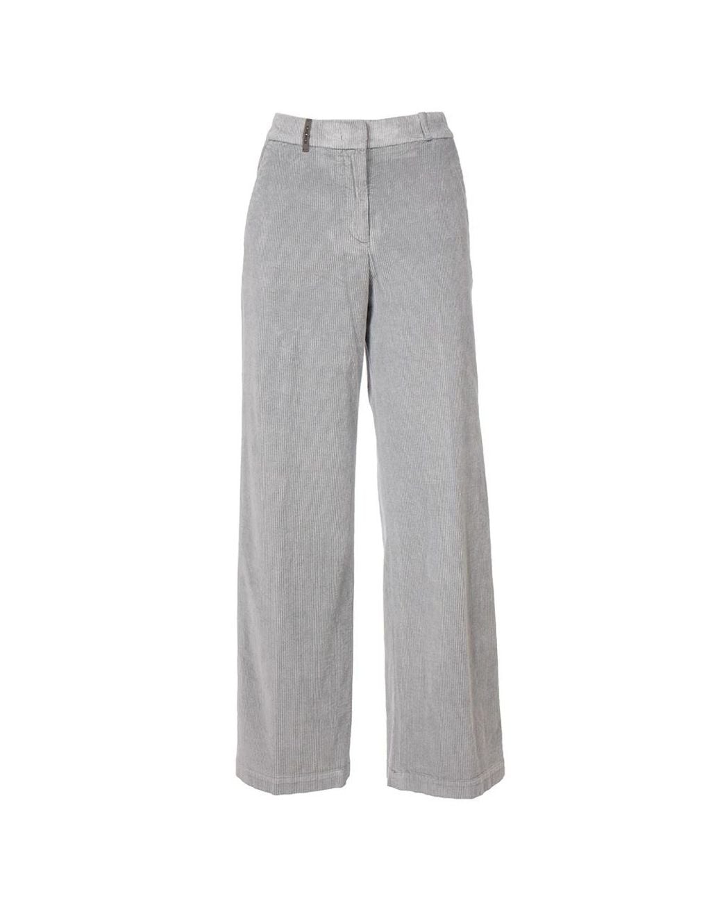 Peserico Gray Wide Trousers