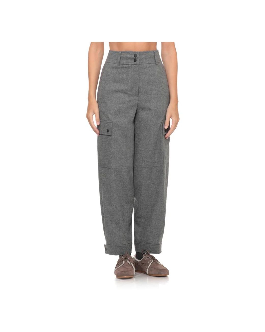 Peserico Gray Tapered Trousers