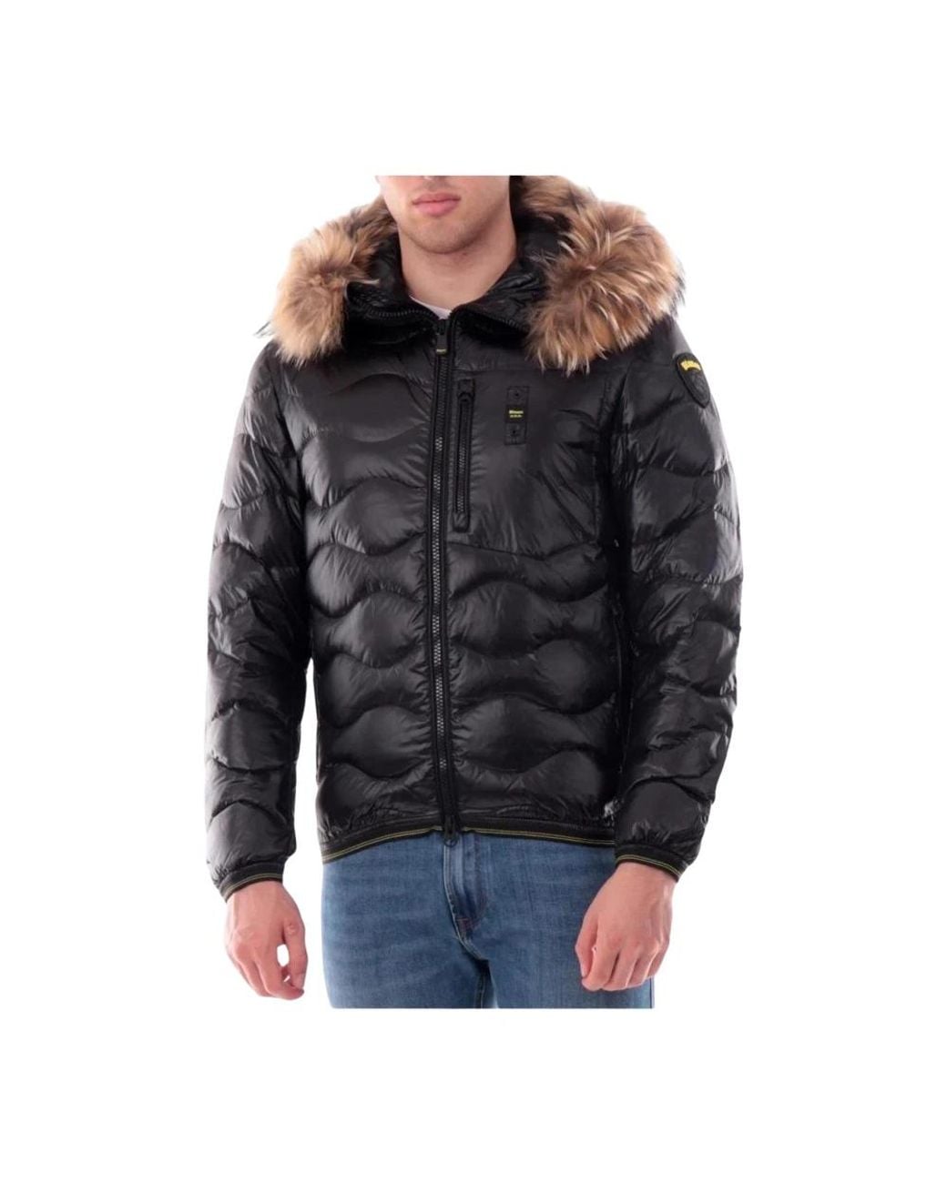 Winter Jackets Blauer pour homme en coloris Black