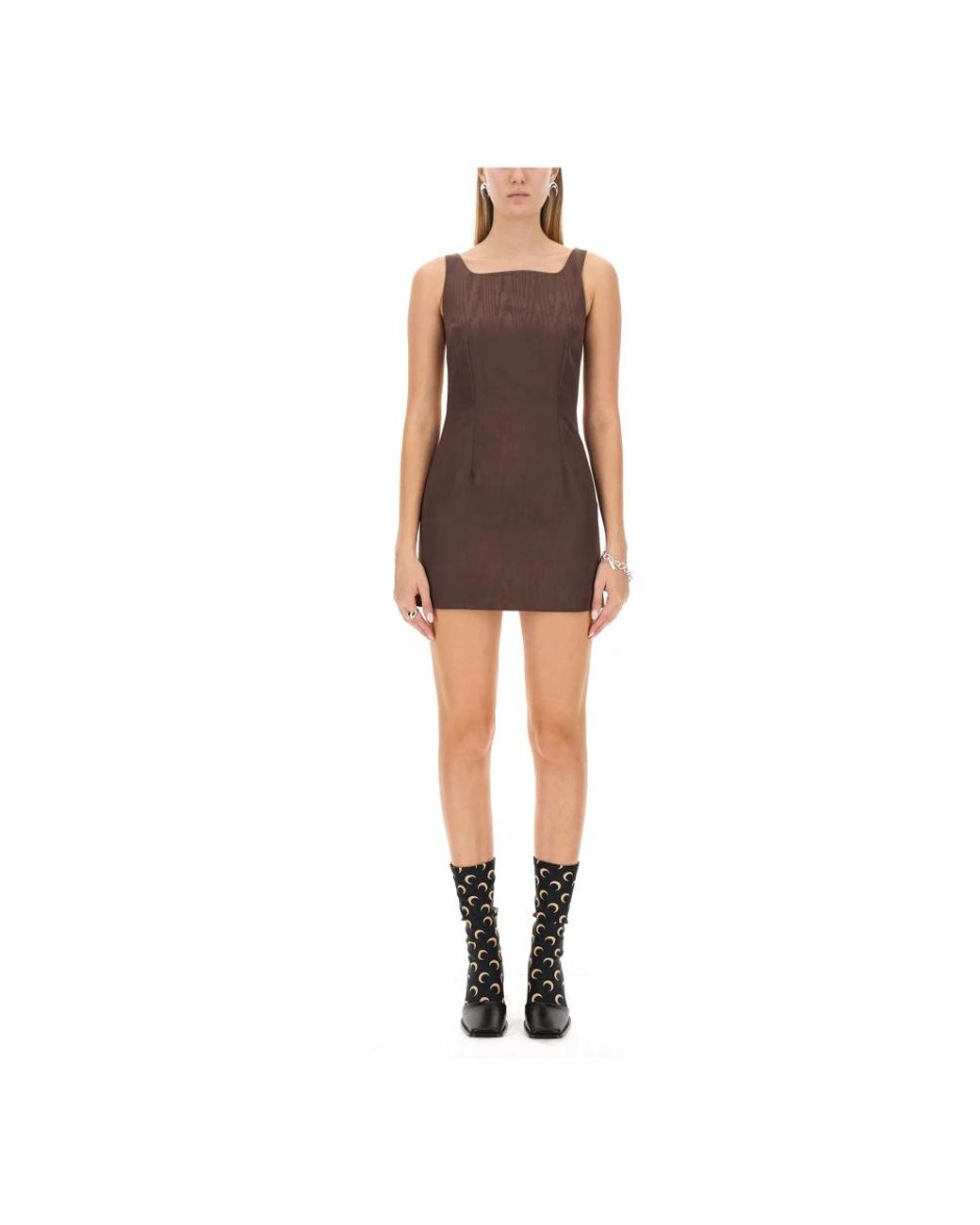 MARINE SERRE Brown Short Dresses