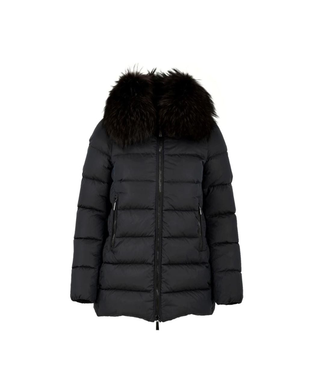 Moorer Jassen ,Zwart ,Gewatteerde Boudin Jas Met Ritssluiting in het Black