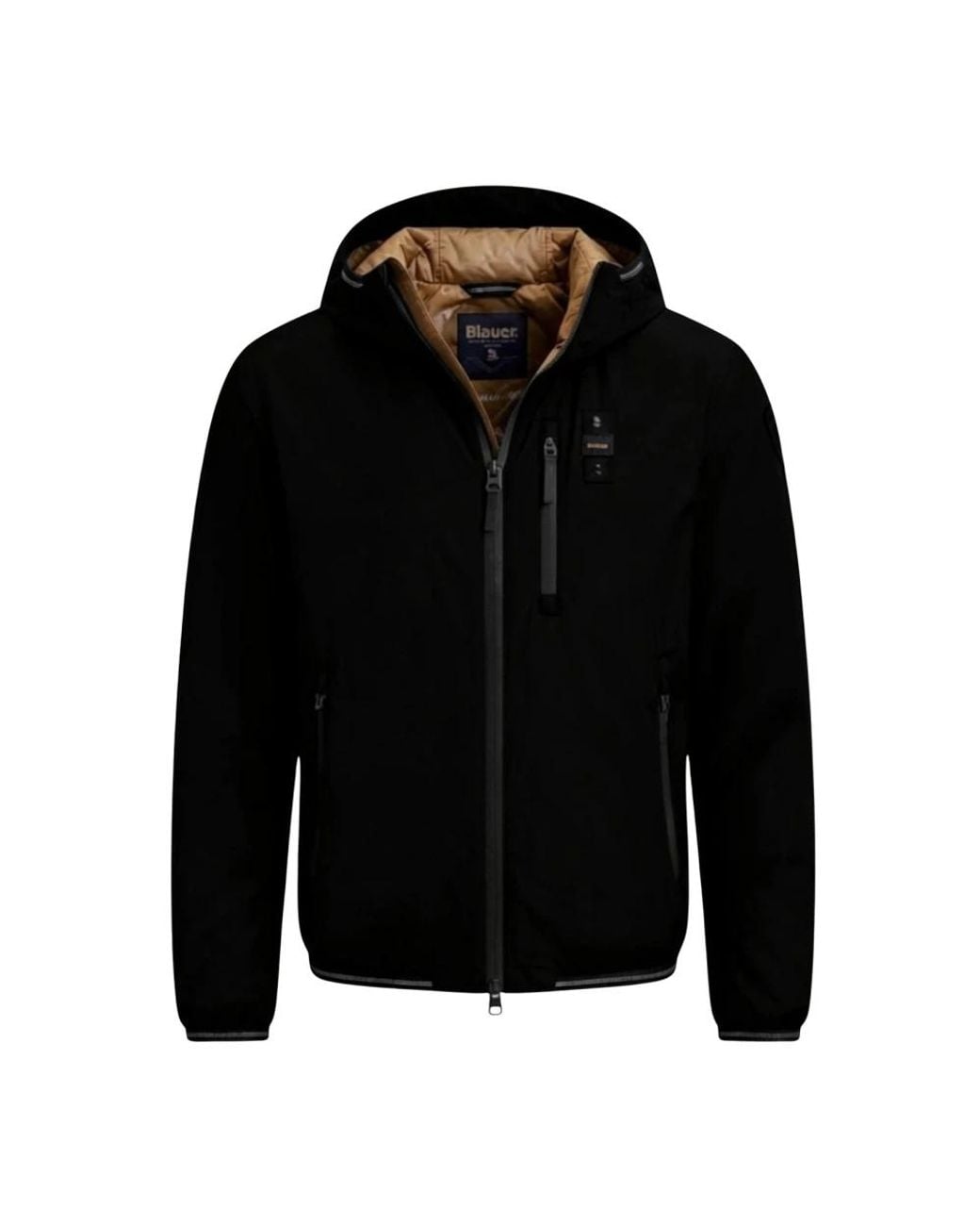 Blauer Devon Eco Fur Lined Jacket in Black für Herren