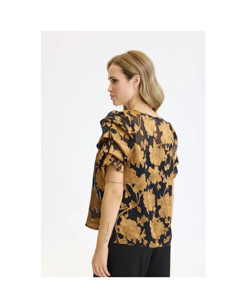 Blouses iN FRONT de color Black