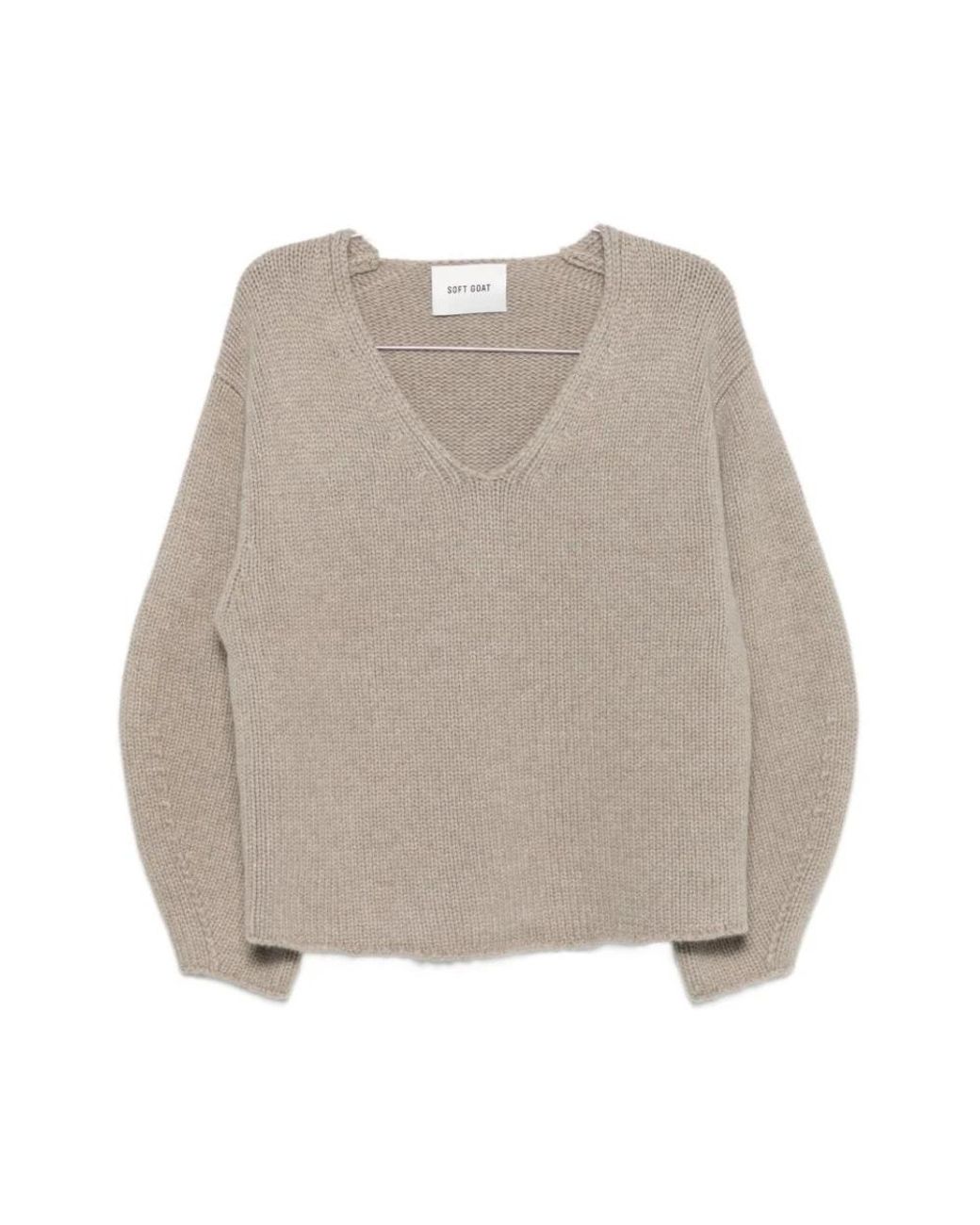 Soft Goat Natural V-Neck Knitwear