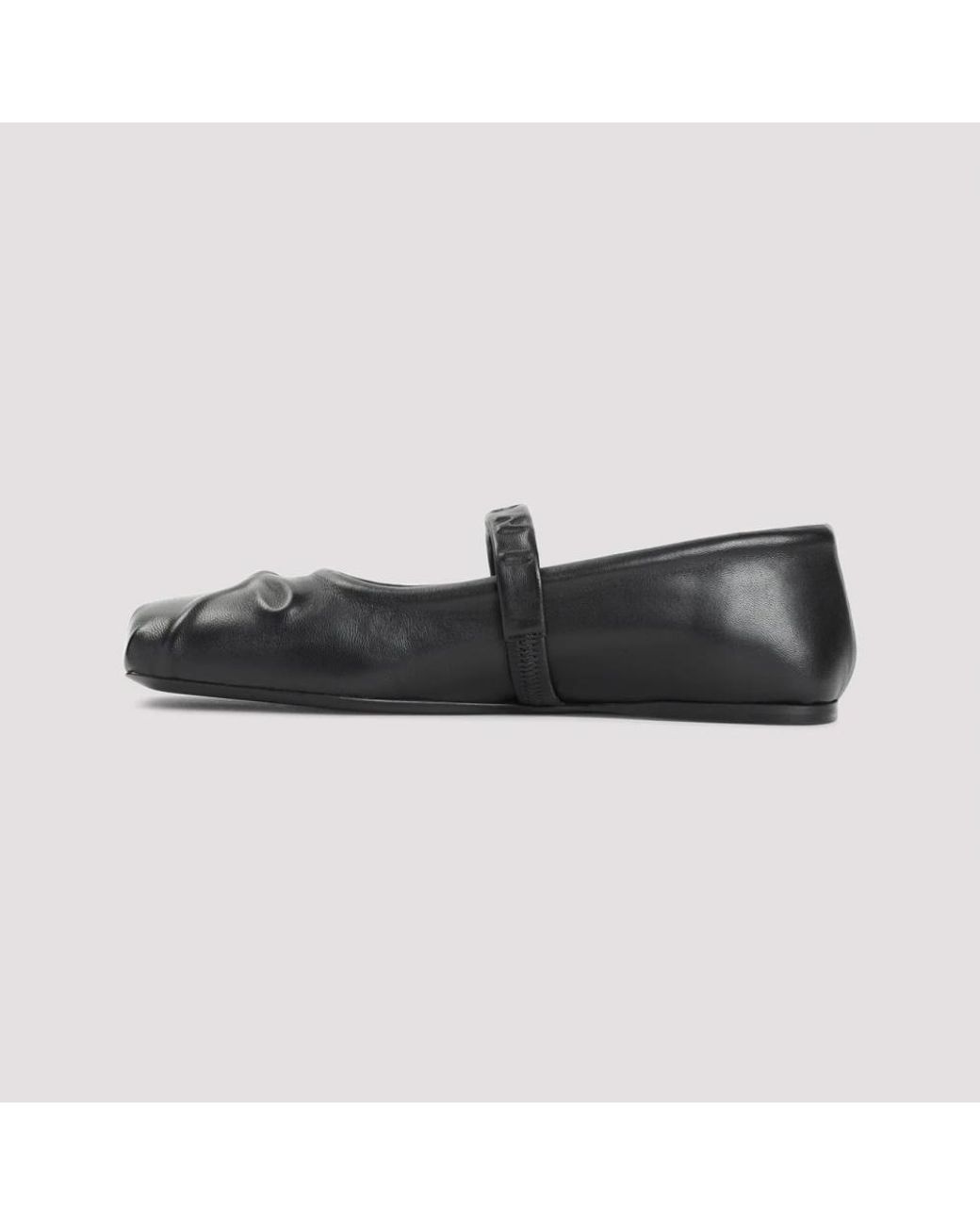 Marni Black Ovine Leather Mary Jane Ballerinas