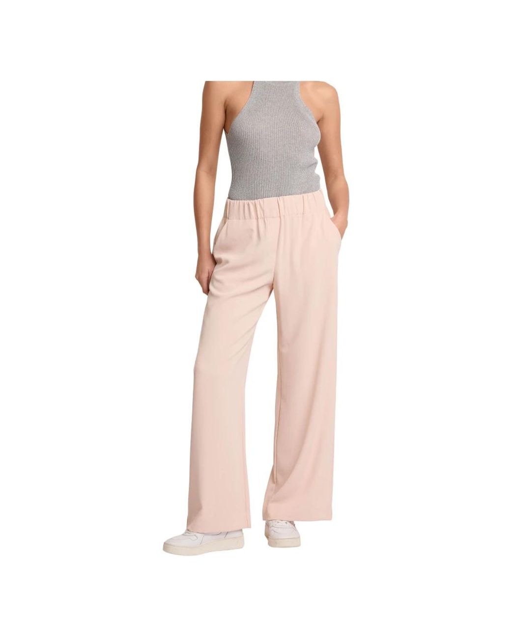 Kocca Wijde Broek Met Elastische Taille in het Pink