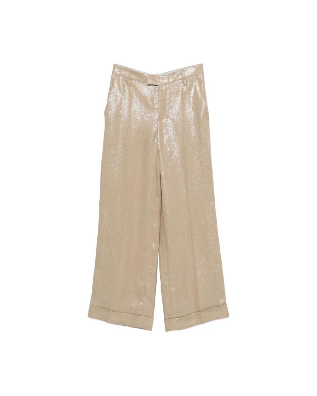 Brunello Cucinelli Natural Wide Trousers