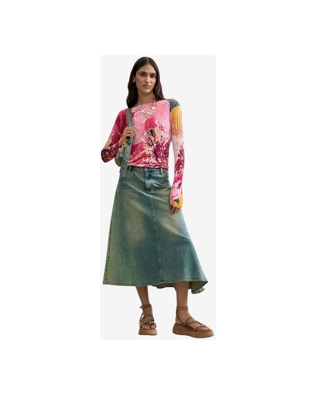 Desigual Pink Long Sleeve T-Shirts