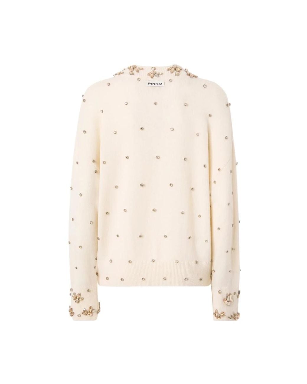 Pinko Natural V-Neck Knitwear