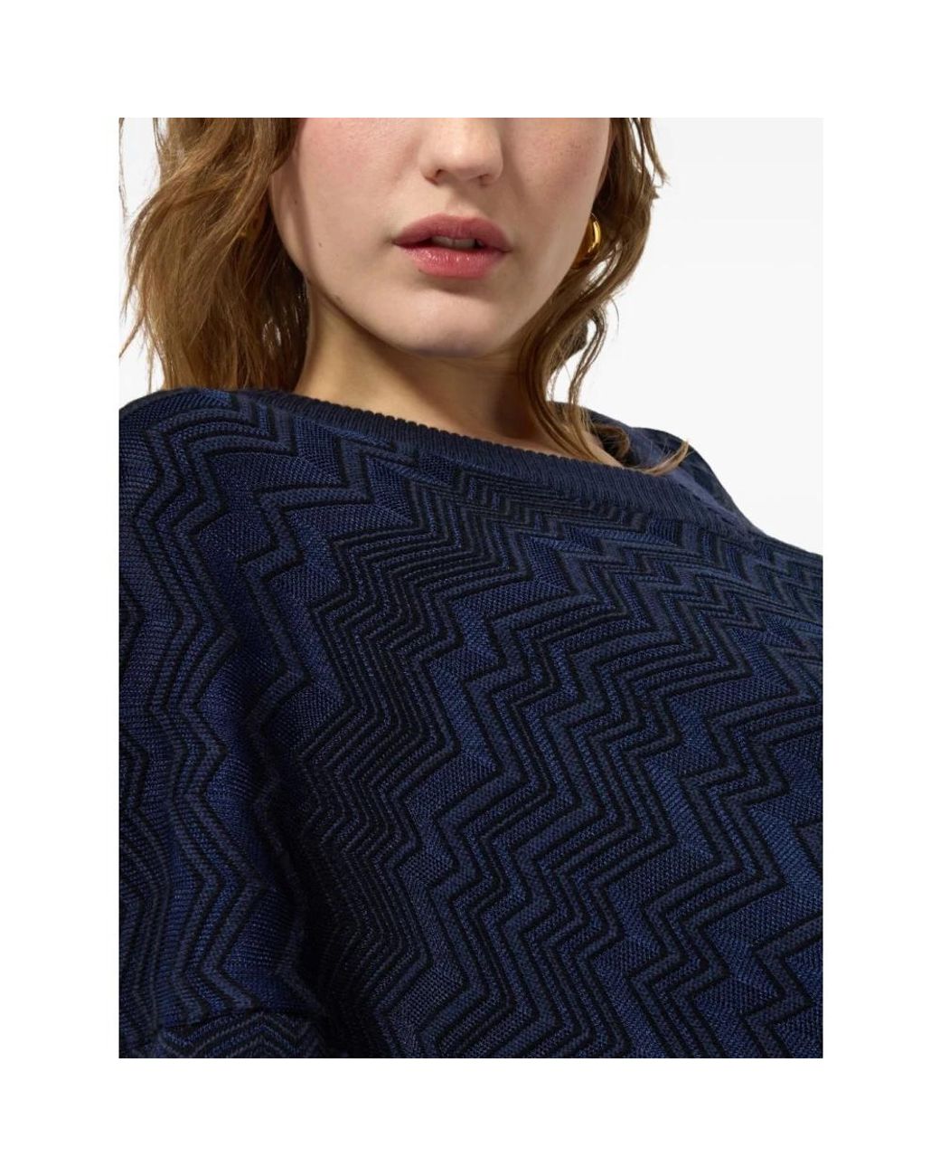 Missoni Blue V-Neck Knitwear