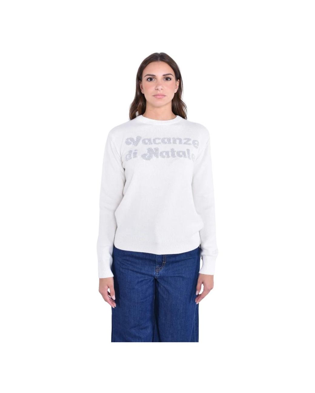 Mc2 Saint Barth White Round-Neck Knitwear