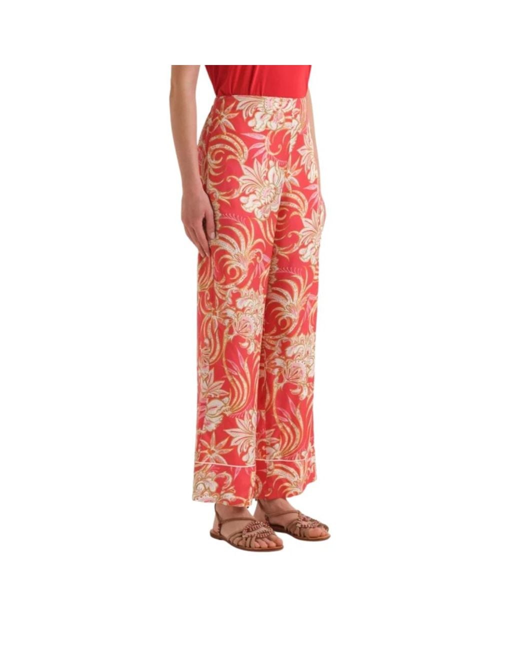 Maliparmi Red Wide Trousers