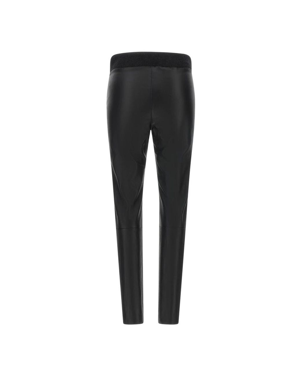 Brunello Cucinelli Black Leather Trousers