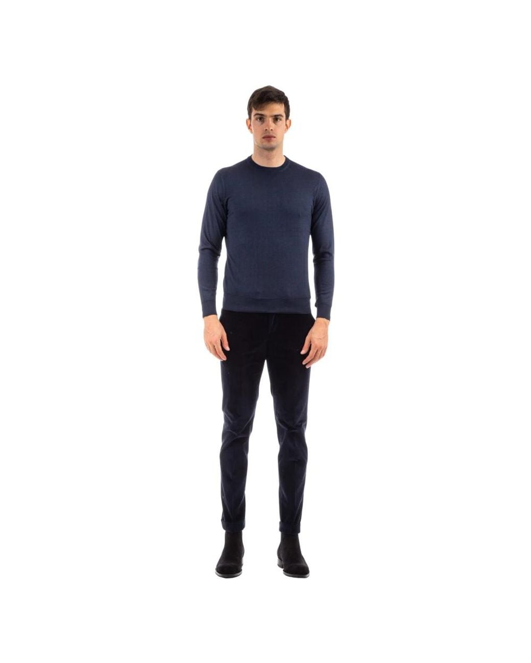 Drumohr Blue Cashmere Knitwear for men