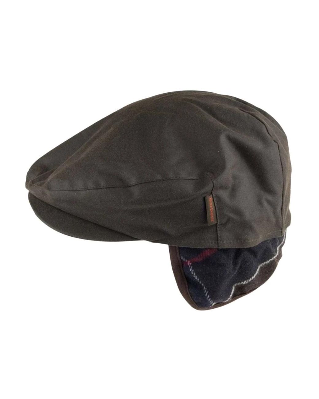 Barbour Black Cheviot Wachs-Flatcap