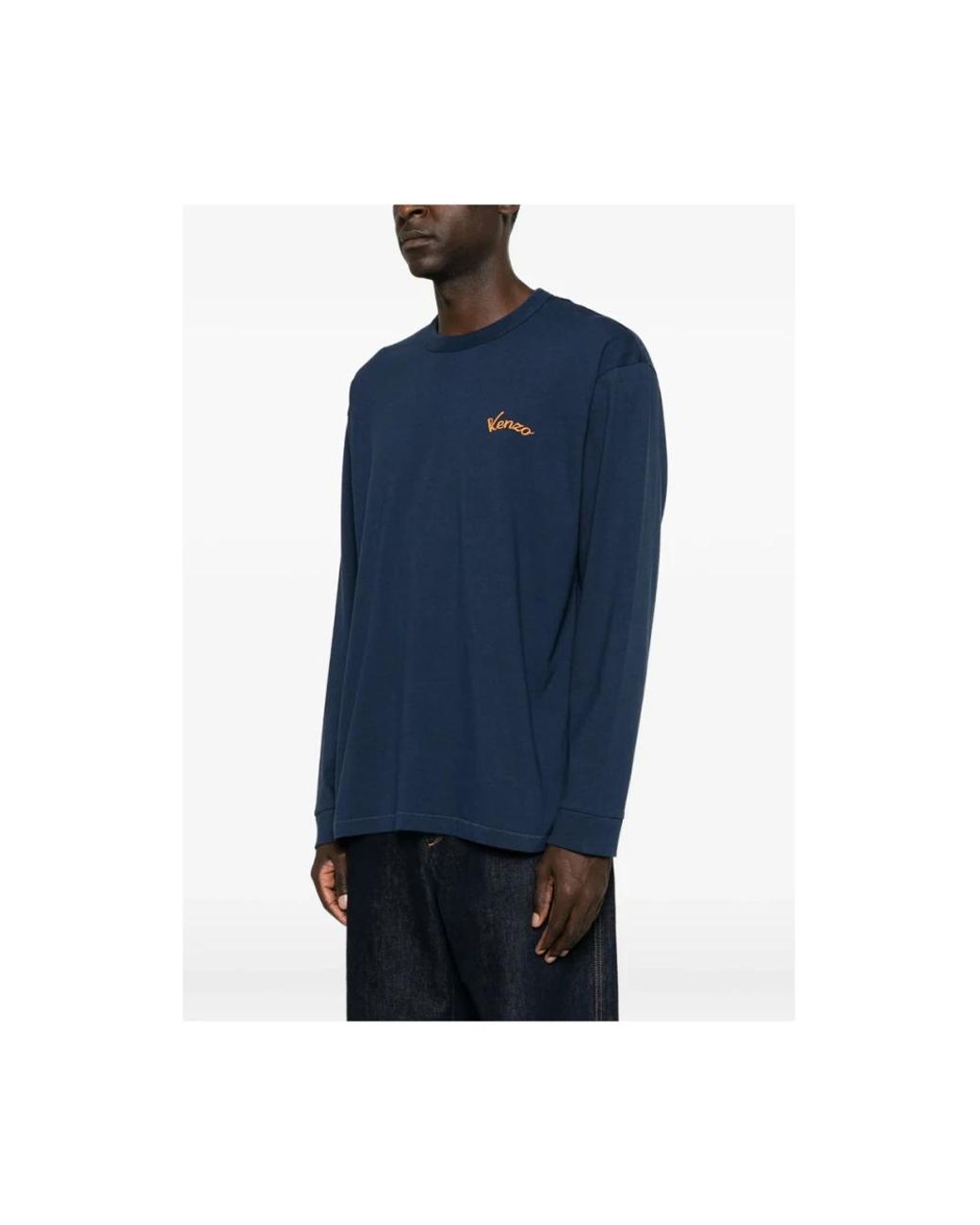 KENZO Blue Long Sleeve T-Shirts for men