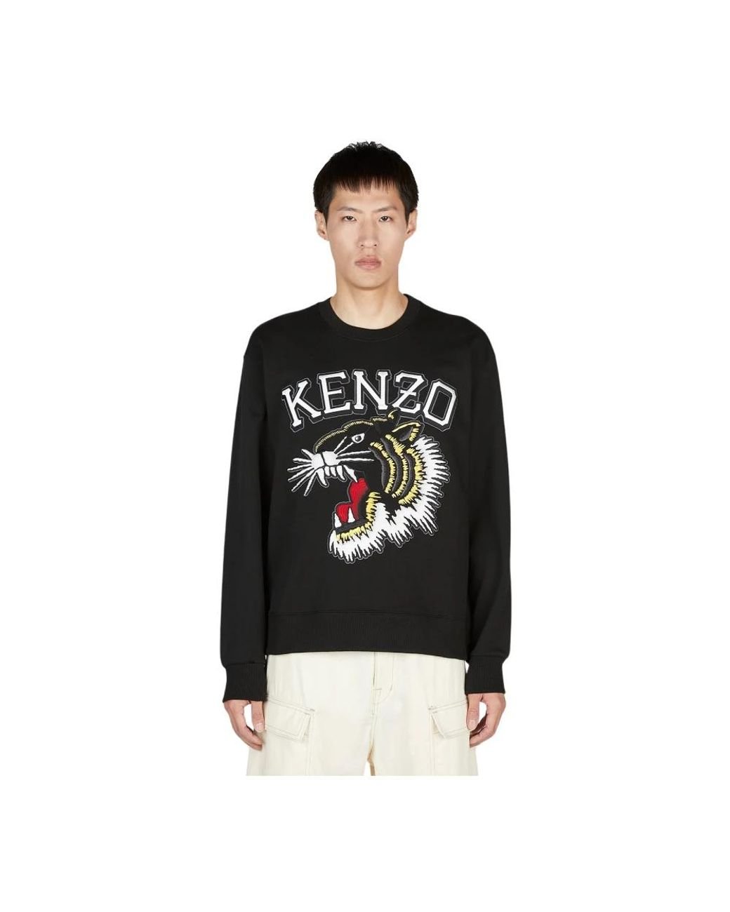 Felpa in cotone grafica da Uomo di KENZO in Nero Lyst