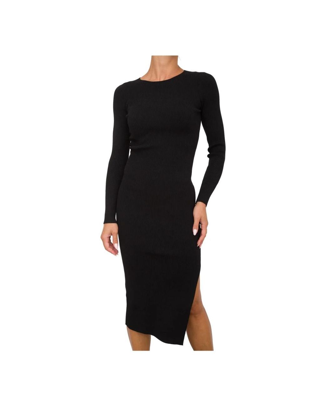 Marella Kleedjes ,Zwart ,Polyester Zwarte Gebreide Jurk in het Black