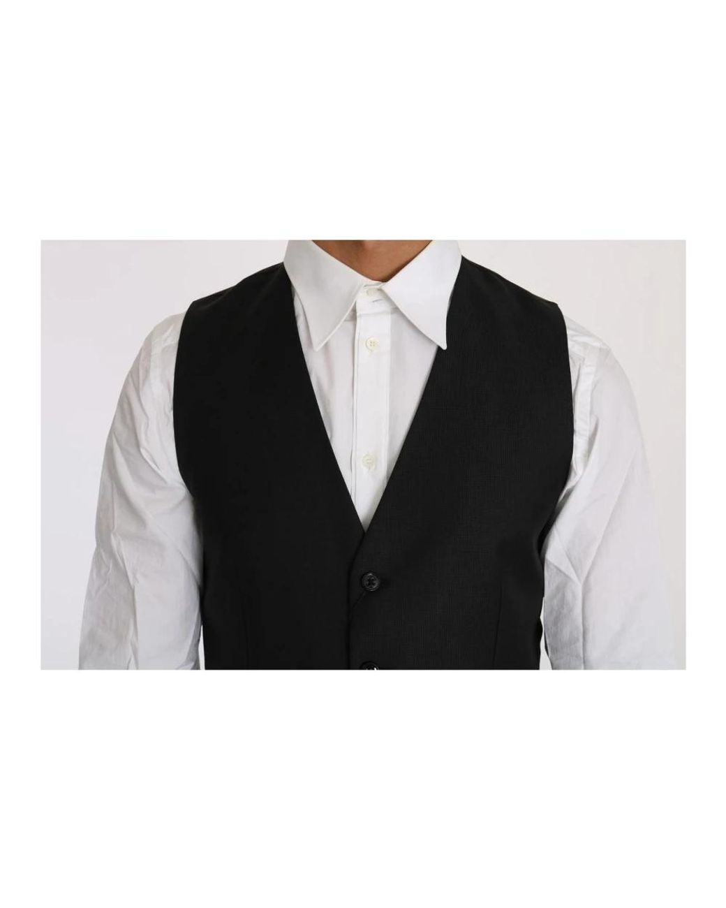 Dolce & Gabbana Black Suit Vests for men