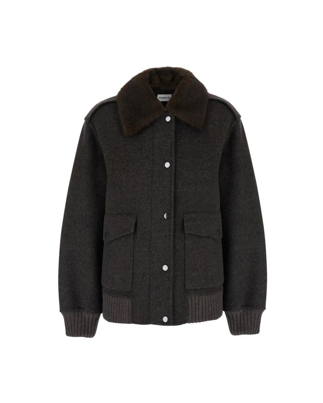 P.A.R.O.S.H. Black Faux Fur & Shearling Jackets