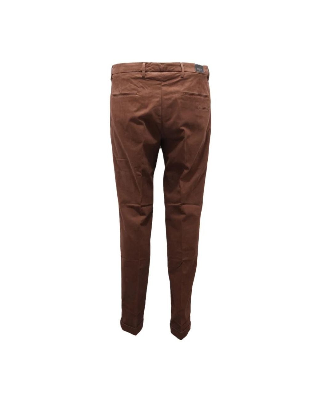 BRIGLIA Brown Slim-Fit Trousers for men
