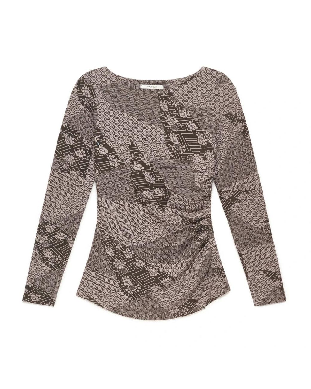 Maliparmi Brown Long Sleeve T-Shirts