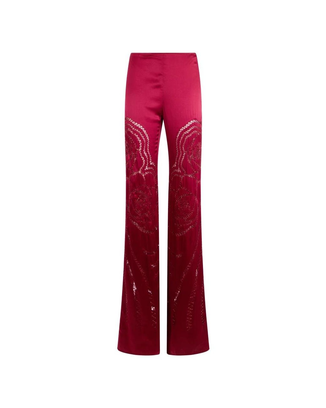 Alberta Ferretti Red Wide Trousers
