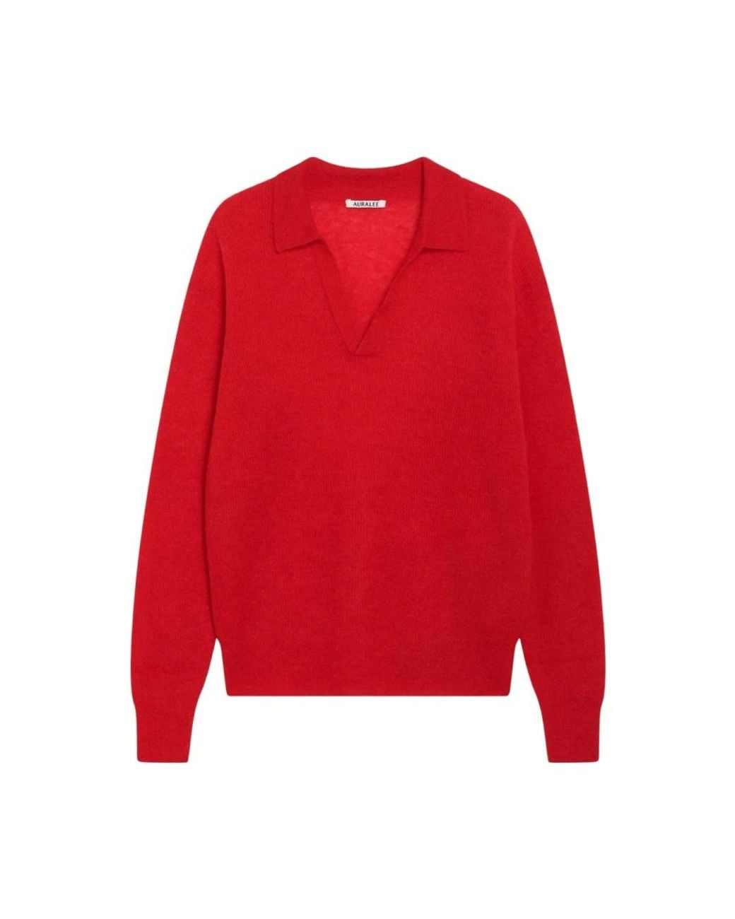 Auralee Red V-Neck Knitwear for men