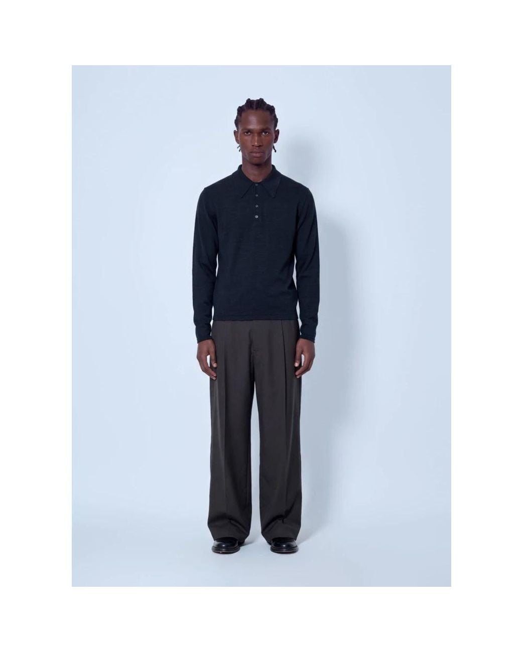 Lemaire Blue Wide Trousers for men