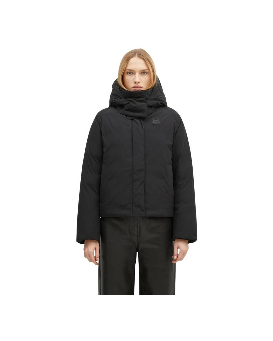 Maison Kitsuné Fox-Patch Puffer Jacket in het Black