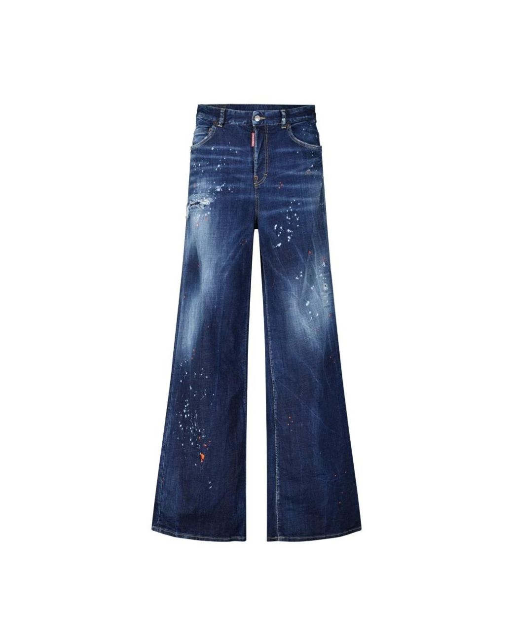 DSquared² Jeans ,Blauw ,Katoen Wide Leg Traveller Jeans in het Blue