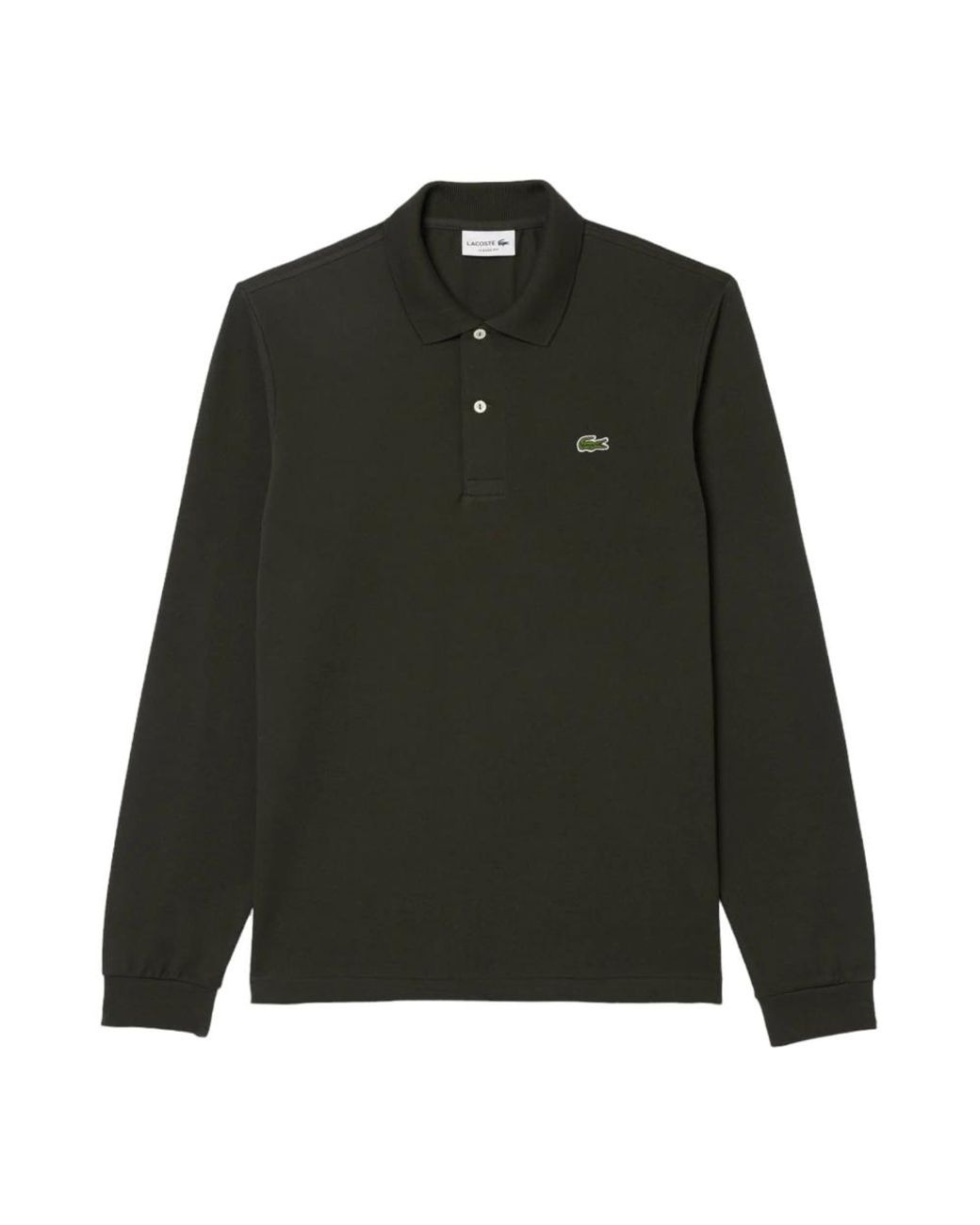 Lacoste Klassiek Fit Poloshirt Met Lange Mouwen in het Green voor heren