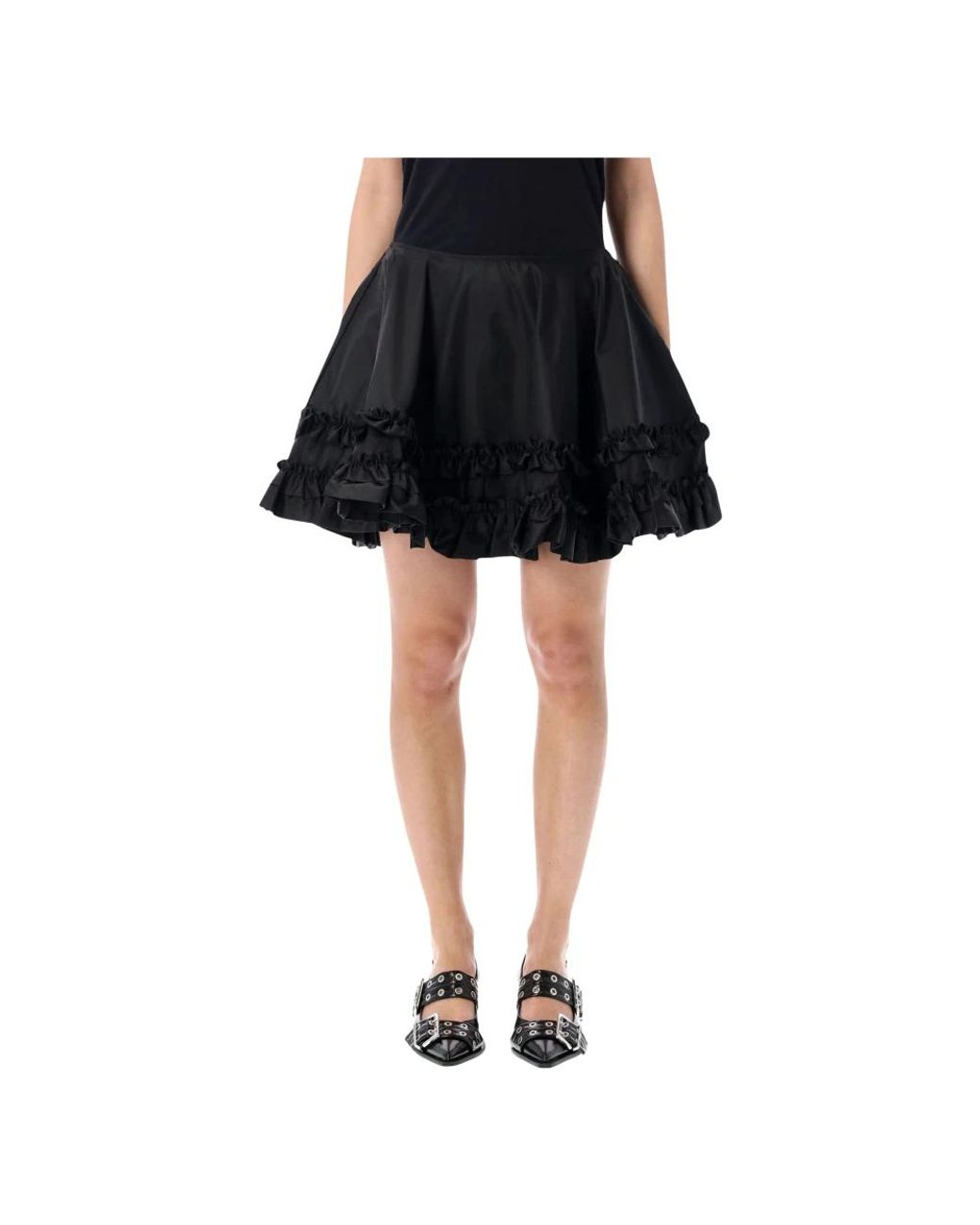 Ganni Black Short Skirts