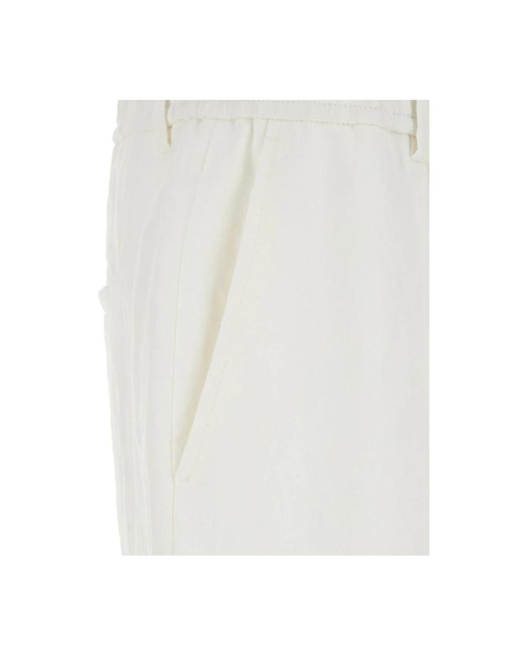 Emporio Armani White Straight Trousers for men