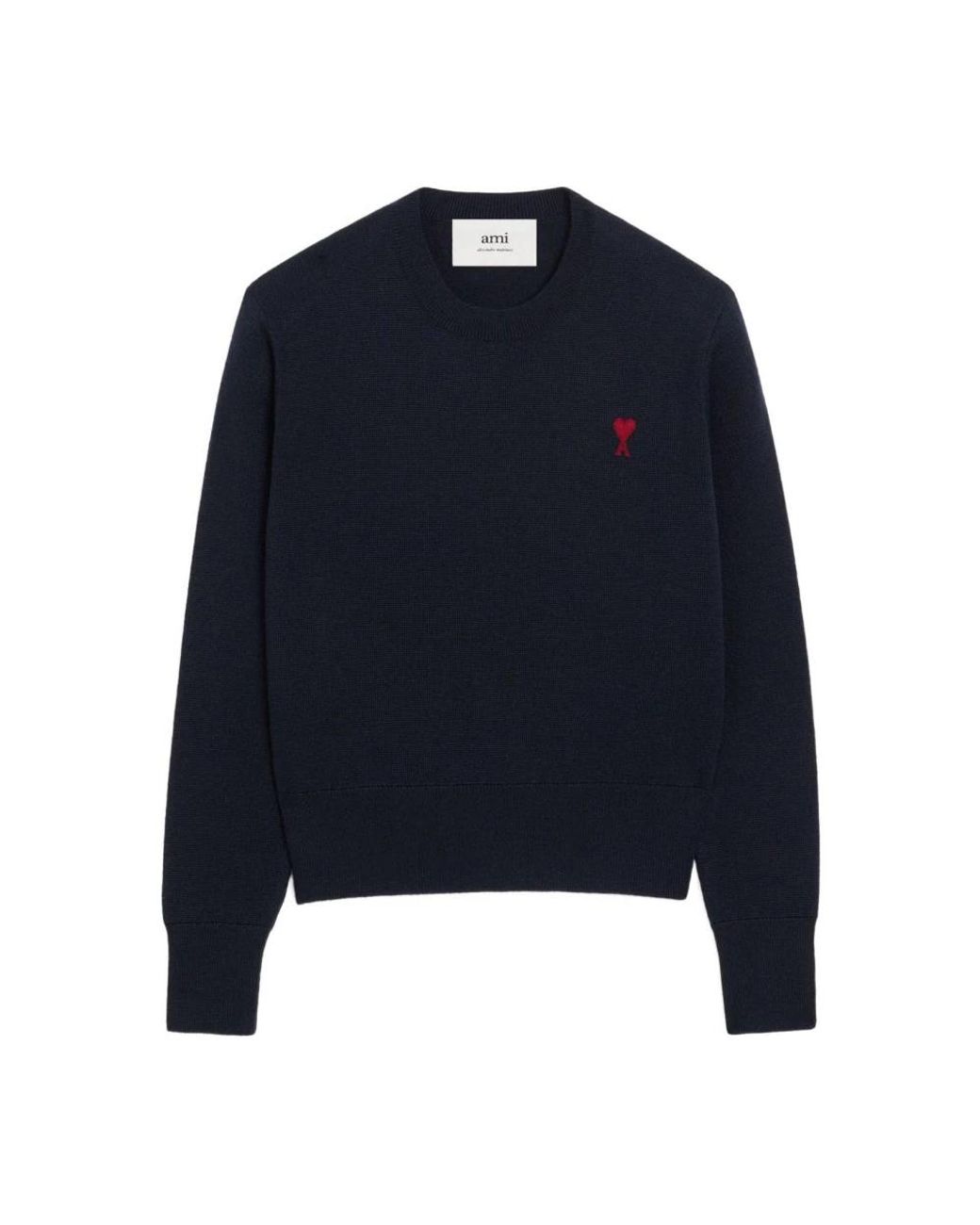 AMI Blue Round-Neck Knitwear