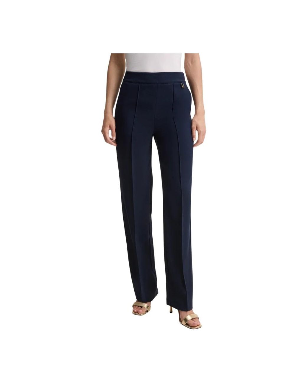 Joop! Rechte Broek Met Elastische Logoband in het Blue