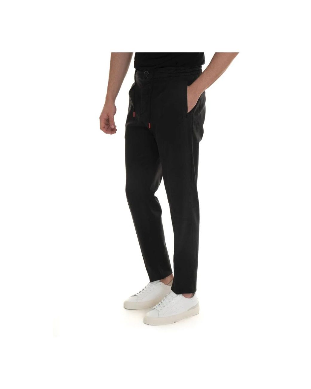 Kiton Black Slim-Fit Trousers for men