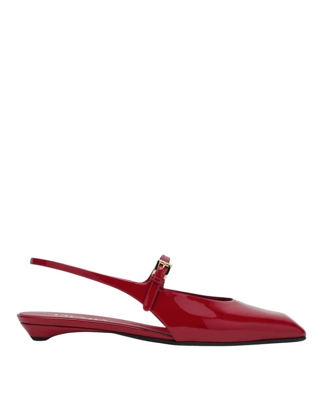 Prada Red Rote Flache Slingback Schuhe