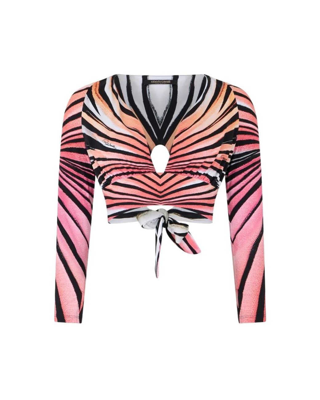 Roberto Cavalli Red Long Sleeve T-Shirts