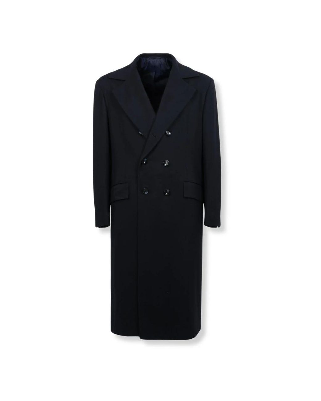 Kiton Jassen ,Blauw ,Leer Lange Double-Breasted Jas in het Black voor heren