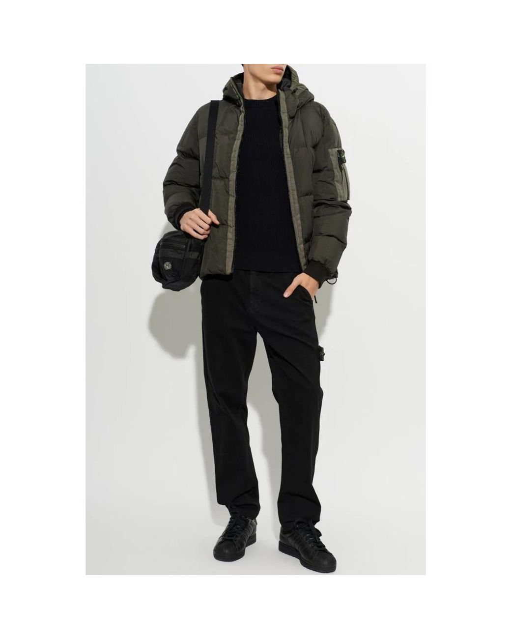 Stone Island Green Down Jackets for men