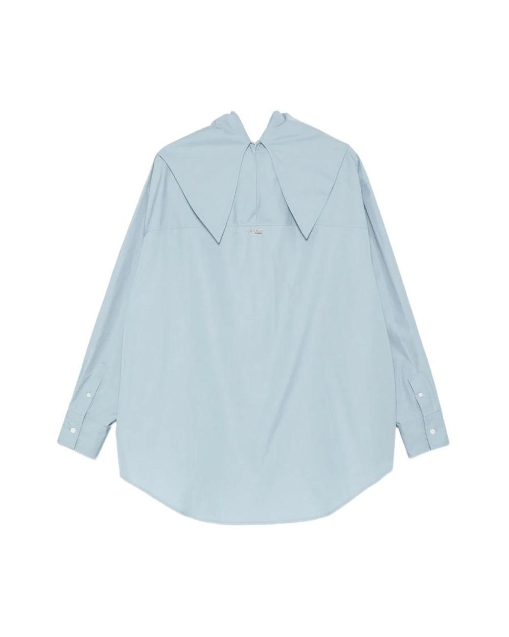 AMI Overhemden ,Blauw ,Katoen Heldere Blauwe Overhemd Met Grote Kraag in het Blue