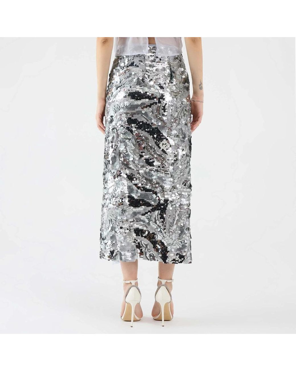 Sabina Musayev Gray Midi Skirts
