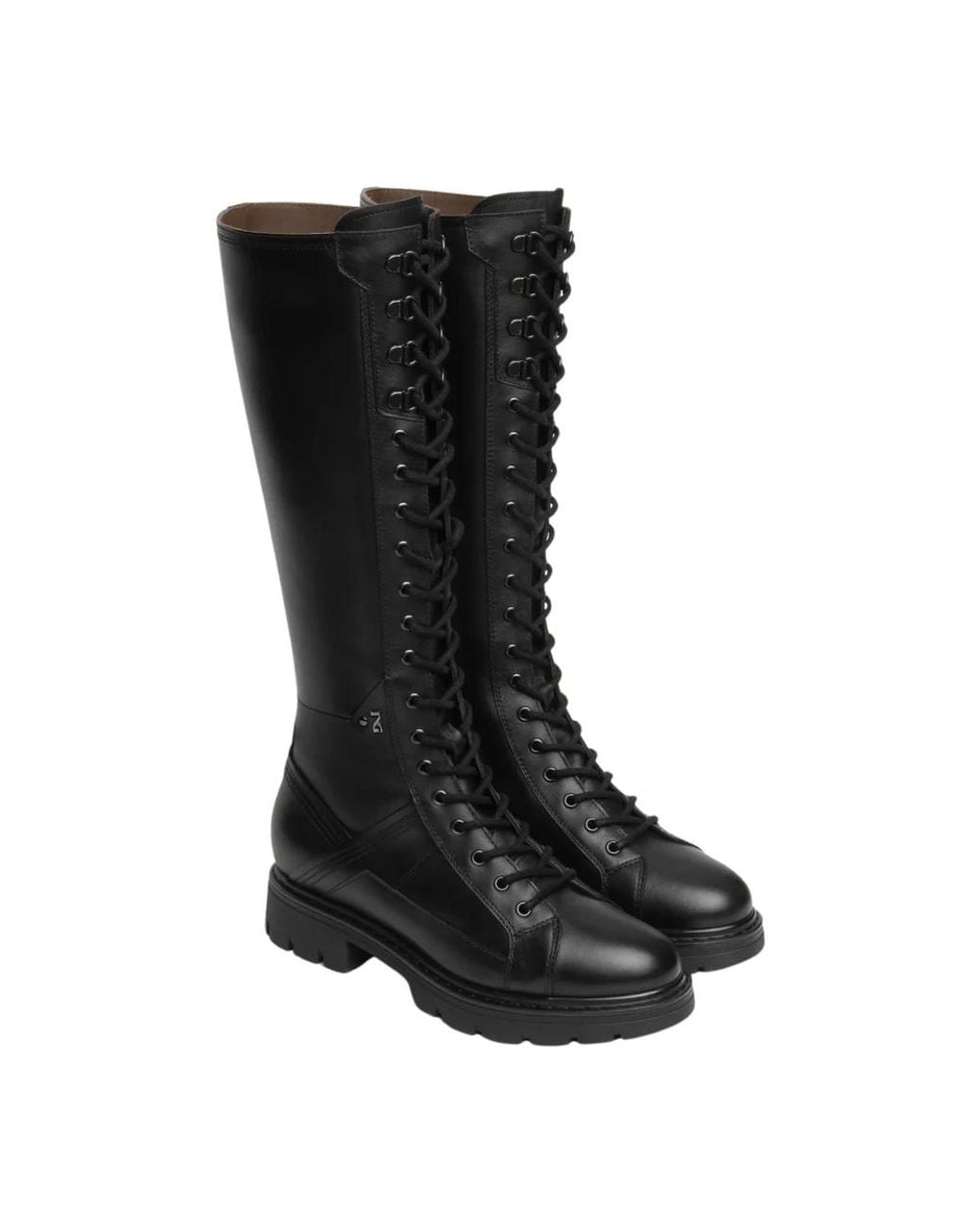 Nero Giardini Black Lace-Up Boots