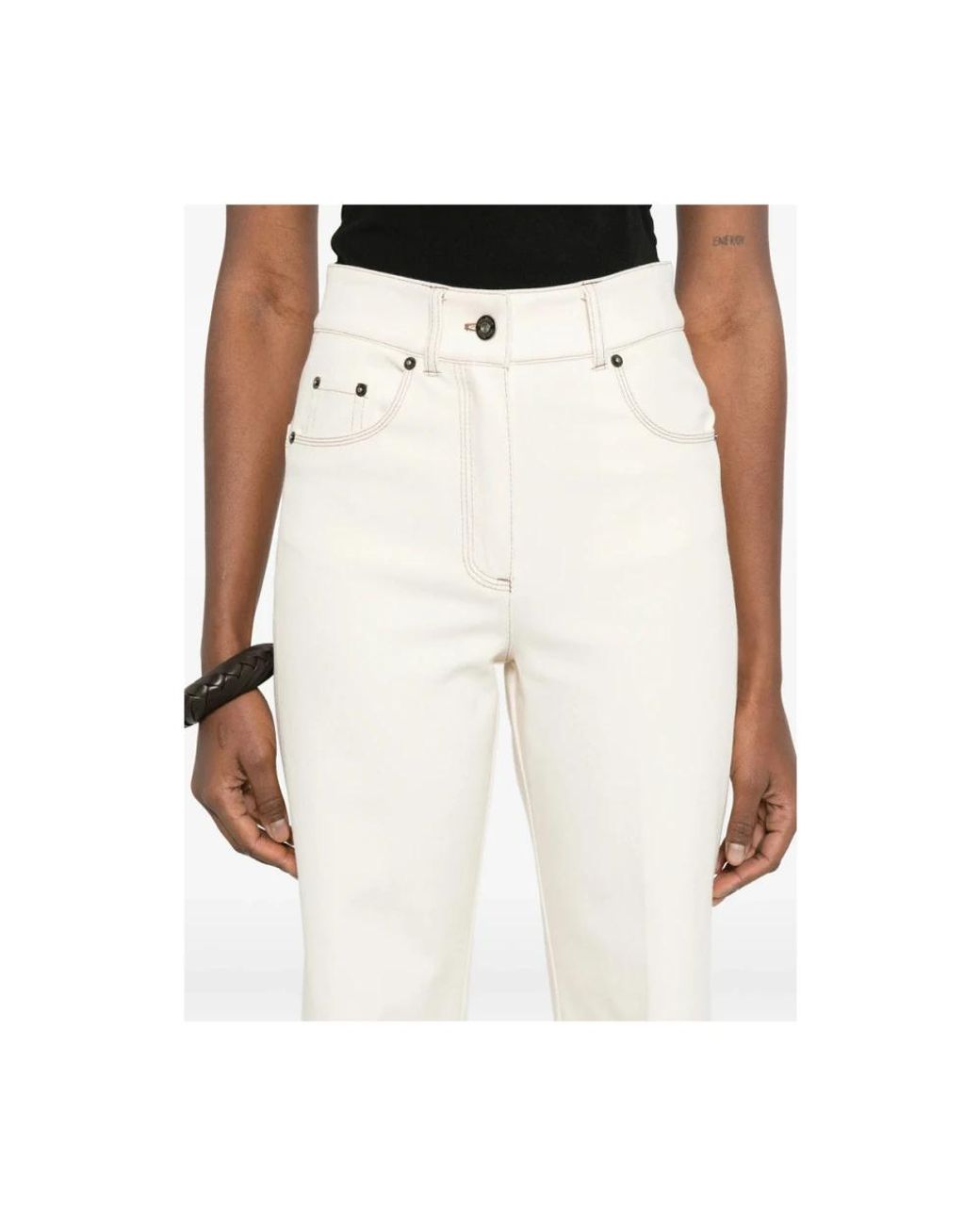 Max Mara White Straight Leg Seam Jeans