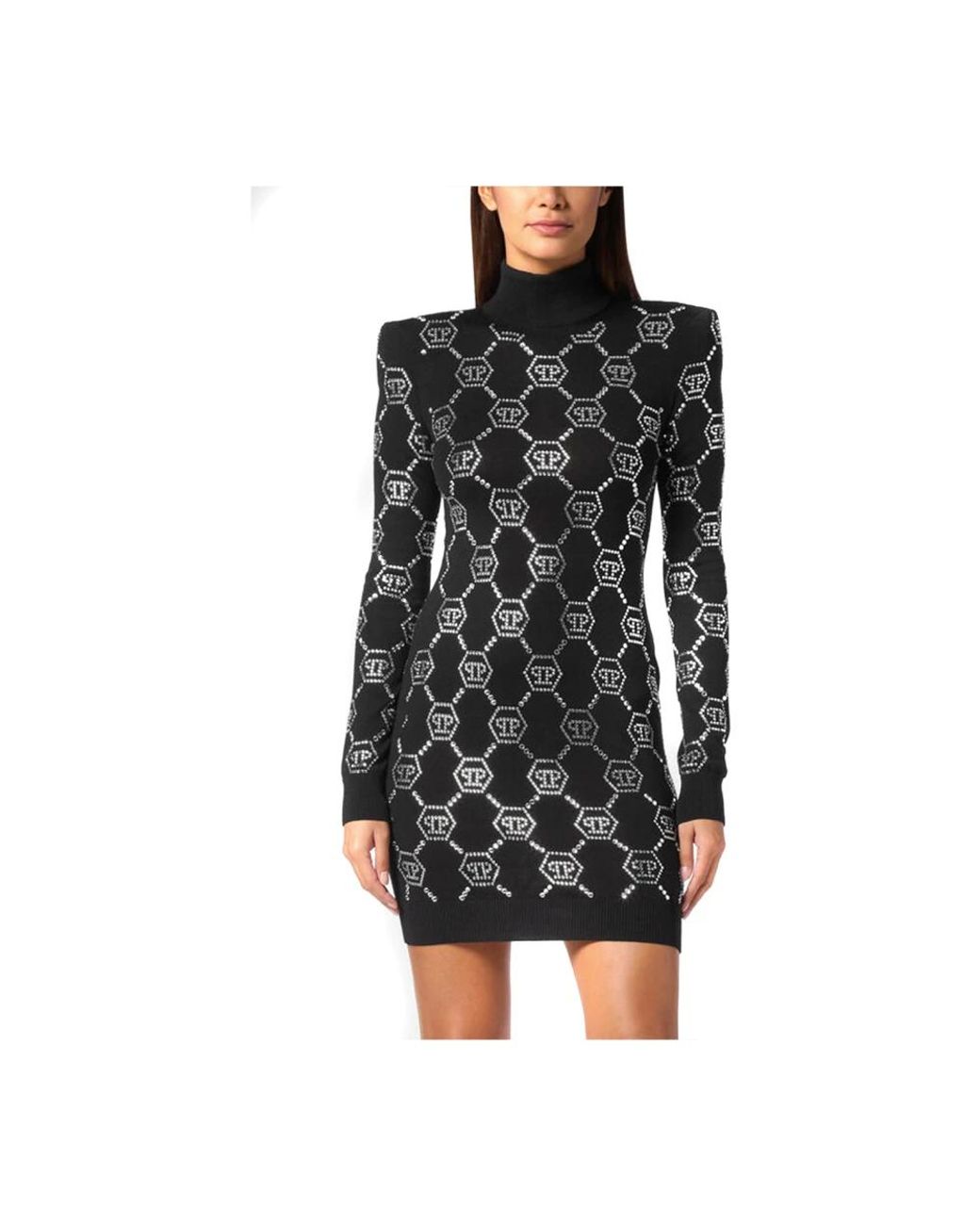 Philipp Plein Black Knitted Dresses
