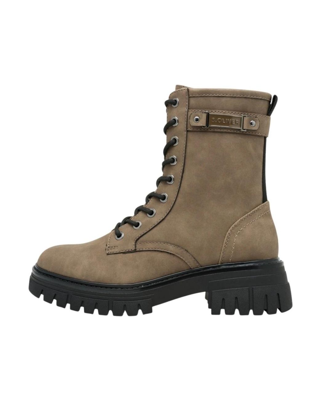 S.oliver Brown Schnürstiefelette Flach
