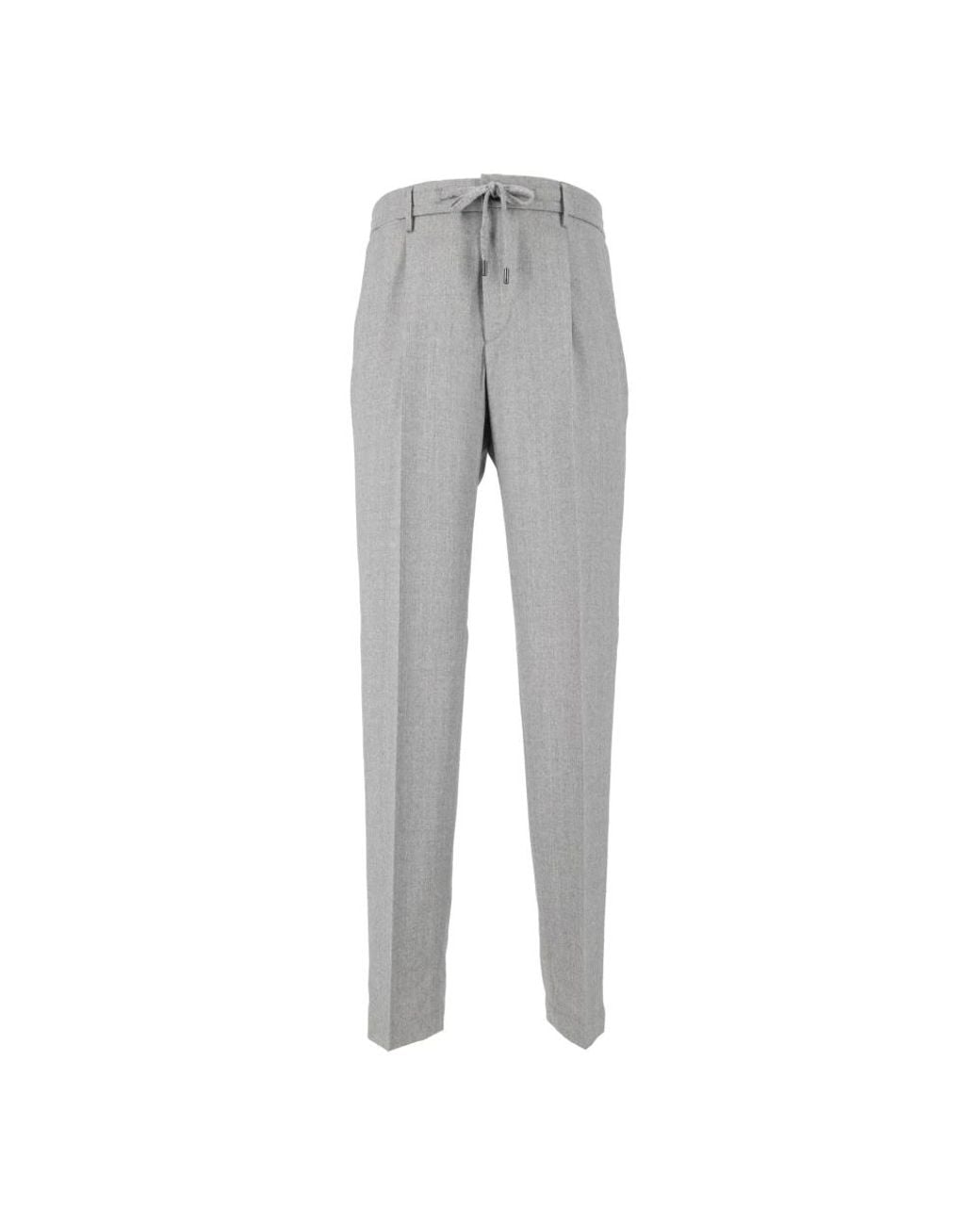 Peserico Gray Slim-Fit Trousers for men